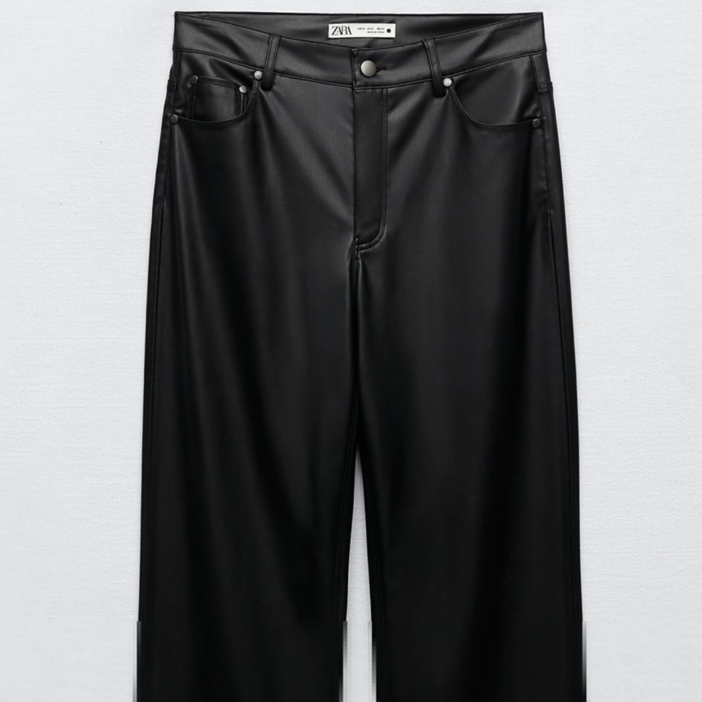 Zara faux black leather pants. NWT. Size 8.